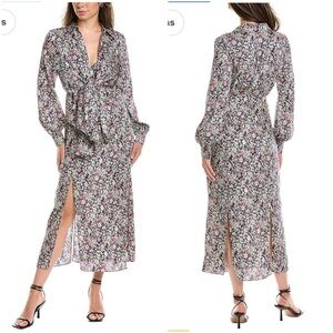 Cinq a Sept Quin Floral Print Long Sleeve Dress Size 4